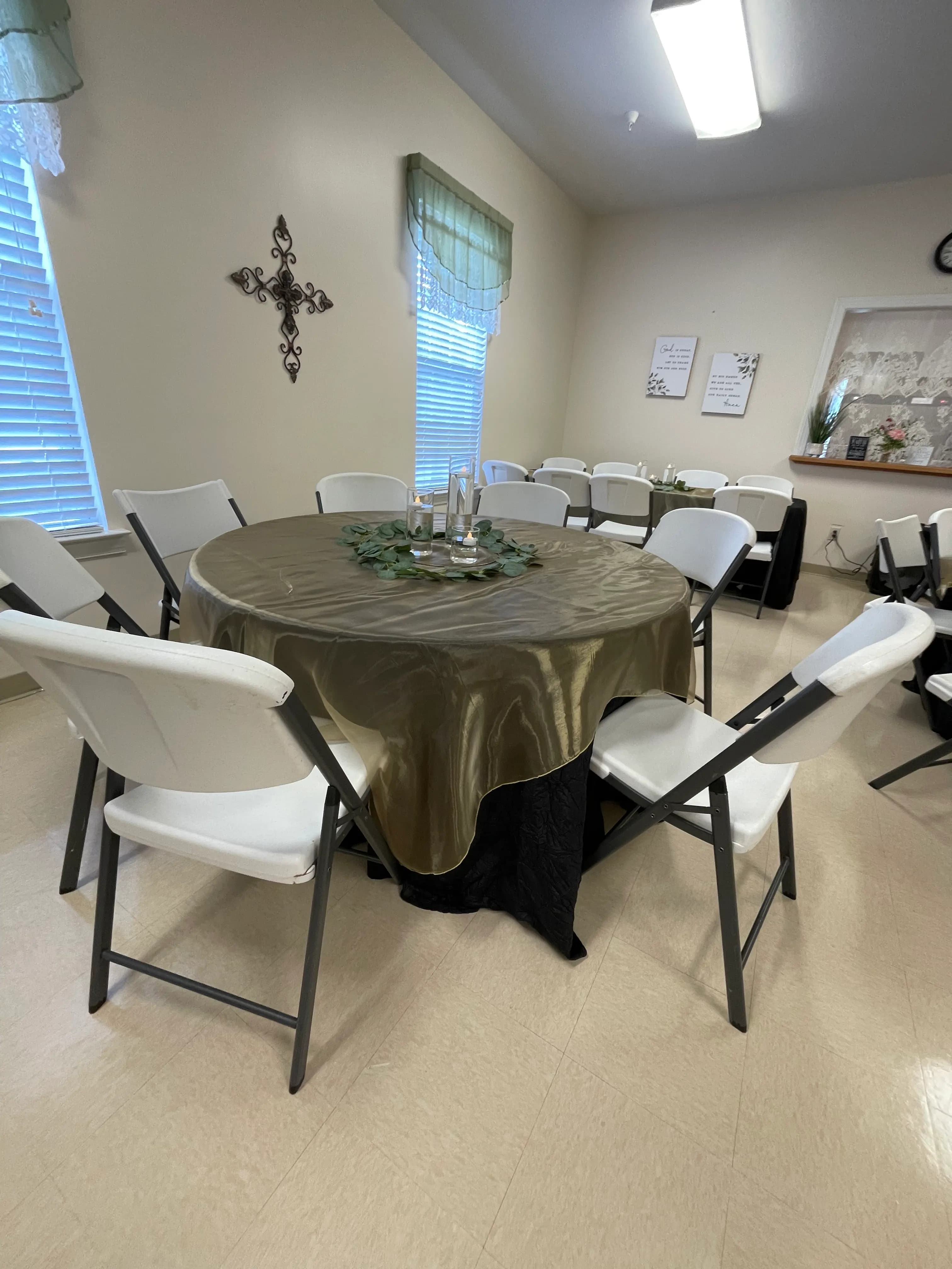 Black Taffeta Tablecloth with Gold Overlay