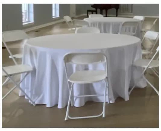 120-inch Round Tablecloth (White)