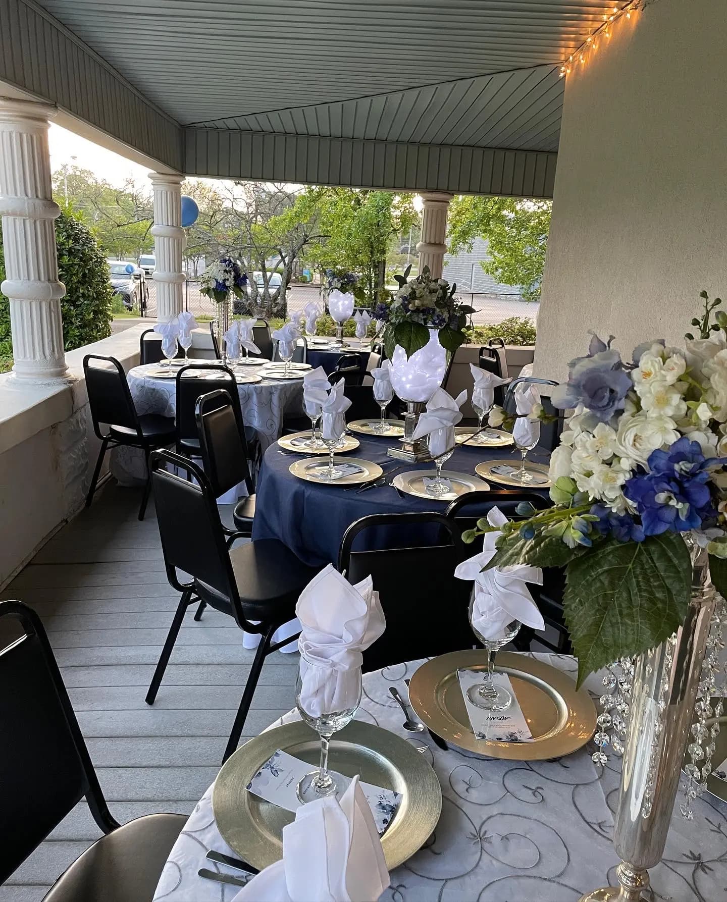 Denim and Diamonds themed party table setting