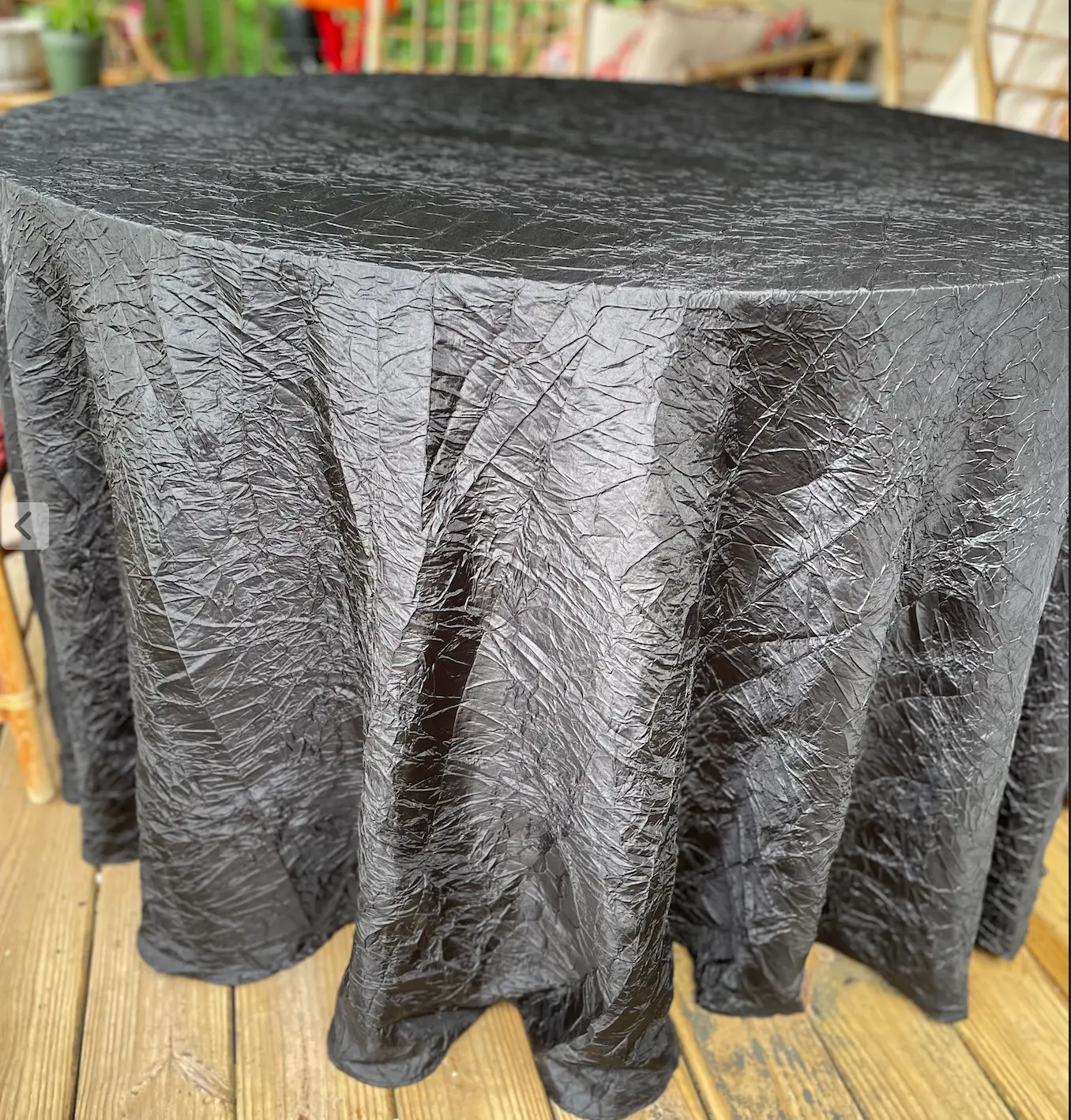 Black Taffeta Round Tablecloth (108" or 120")