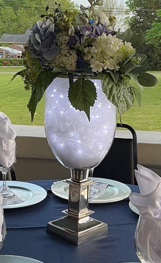 Large Glass Hurricane Vases Silver Base and Rim - 4 total