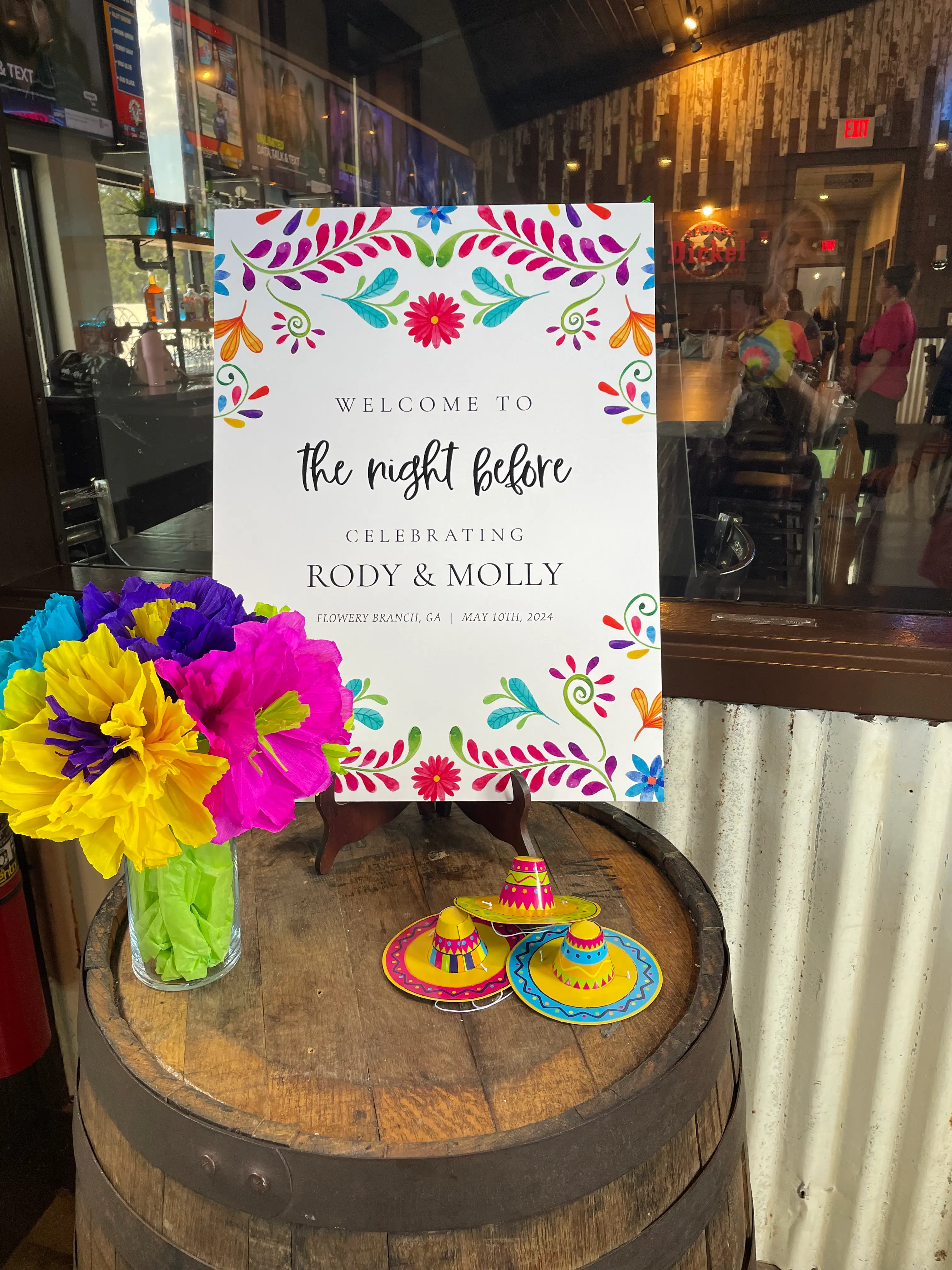 Custom welcome sign for an event