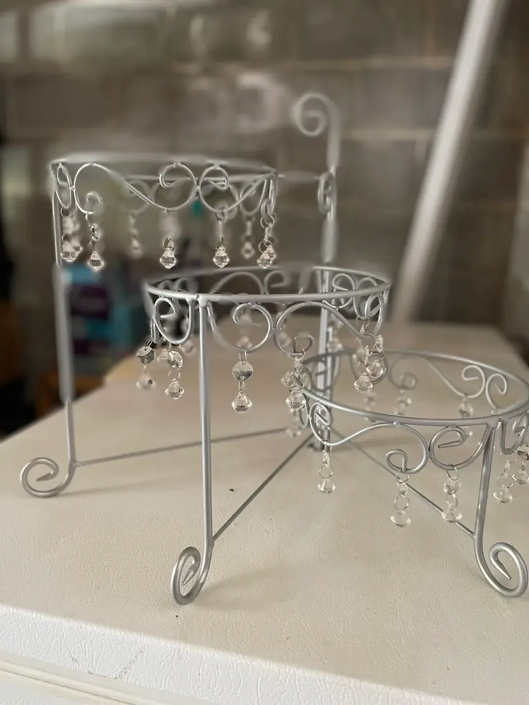 Silver Crystal Serving Stand